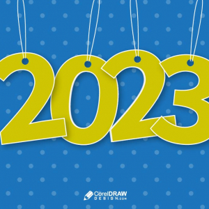 Abstract hanging papercut 2023 new year background