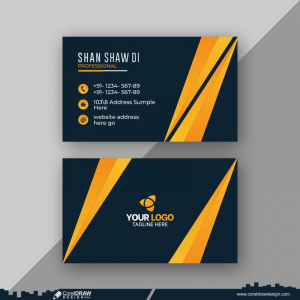 Yellow Gradient Business Card Design Background Free Vector CDR