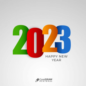 Abstract Colorful 2023 gradient new year vector