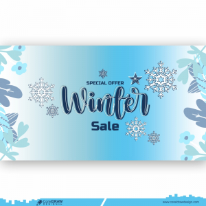 Winter Sale Social Poster Banner Flyer Vector