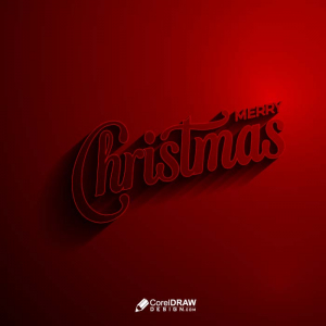 Premium Abstract Merry Christmas red lettering background