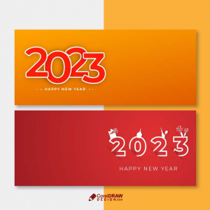 Premium 2023 new year banner vector template