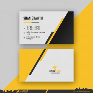   Yellow Corporate Business Card Design Free Vector CDR