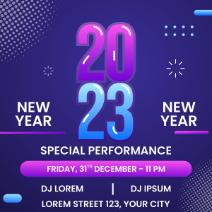 New Year Neon Download Free 2023 Event Poster