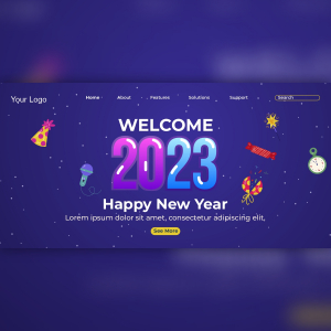 Welcome New Year Landing Page Download Free CDR File From CorelDraw Design