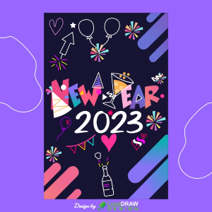new year 2023 gretting gradient vector DESIGN for free