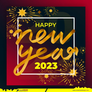 happy new year 2023 sparkle greeting card background free