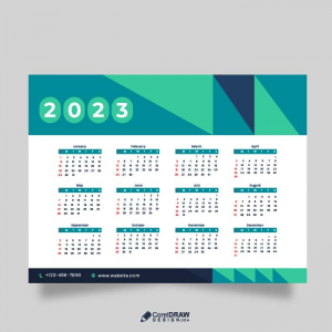 Corporate Green new year 2023 calendar