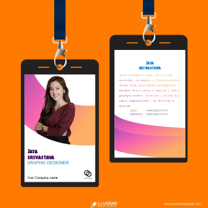 Gradient background id-card vector design for free