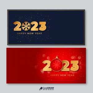 Premium Happy new year 2023 banner vector