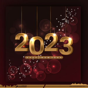 happy new year golden banner background premium image