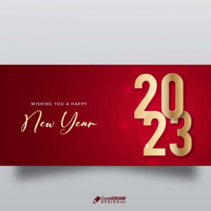 Abstract Premium Golden 2023 new year banner vector
