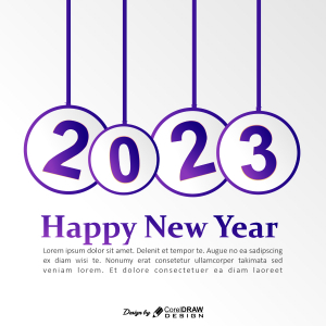 New year 2023 vector backgroung with gradient colors