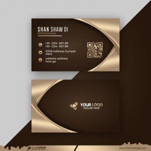 Corporate Golden Business Card Design Vector Free CDR