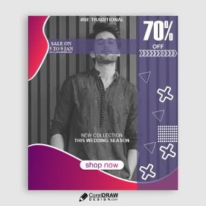 men style fashion sale template for social medai ads