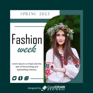 Fashion Week poster vector design for free