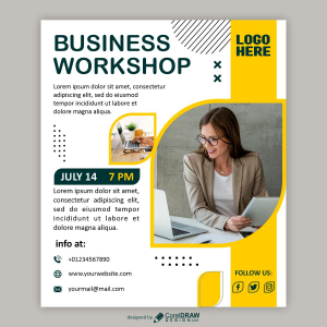 Business Workshop poster vector design for free