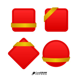 Abstract red button icons vector