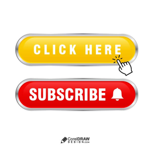 Colorful metallic Abstract youtube subscribe click here button vector