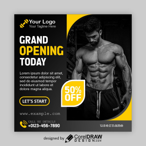Grand Opening Today poster vector design for free