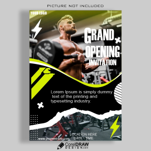 gym opening poster vector design for free
