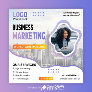 Business Marketing design poster vector for free