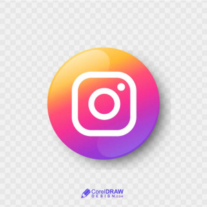 Abstract red 3d instagram social media icon logo vector