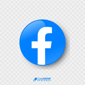 Abstract red 3d facebook social media icon logo vector