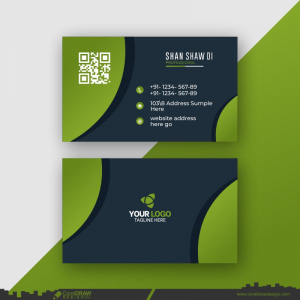 New Green Corporate Business Card Design Free Vector CDR