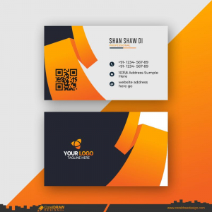 New Yellow Corporate Business Card Design Free Vector CDR
