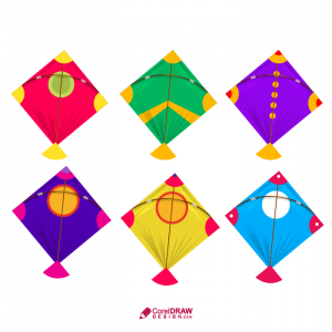 Abstract colorful kites vector