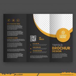 corporate trifold brochure design and trifold flyer template premium vector cdr