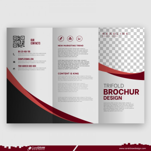 corporate trifold brochure design and trifold flyer template premium vector