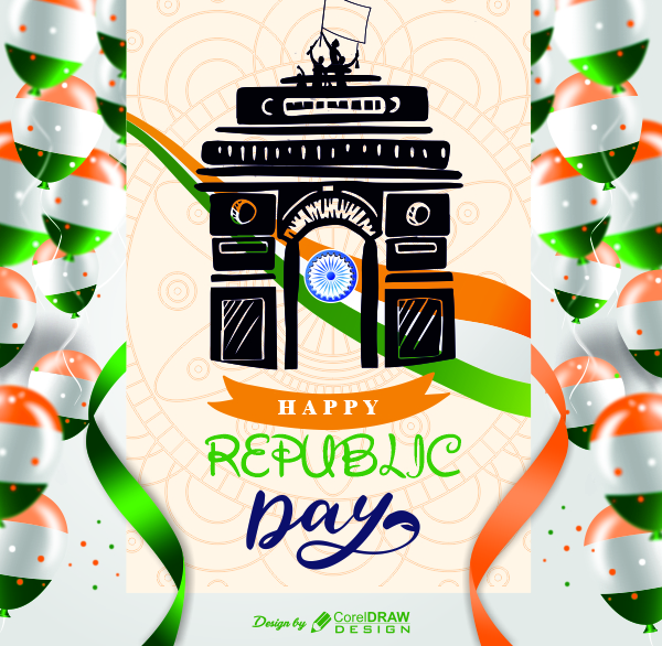 Indian Republic Day 2023 Card Concept andCreative Background vector design