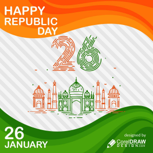 Happy Republic Day poster vector design for free
