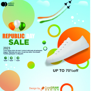 Republic day shoe sale offer vector design for free