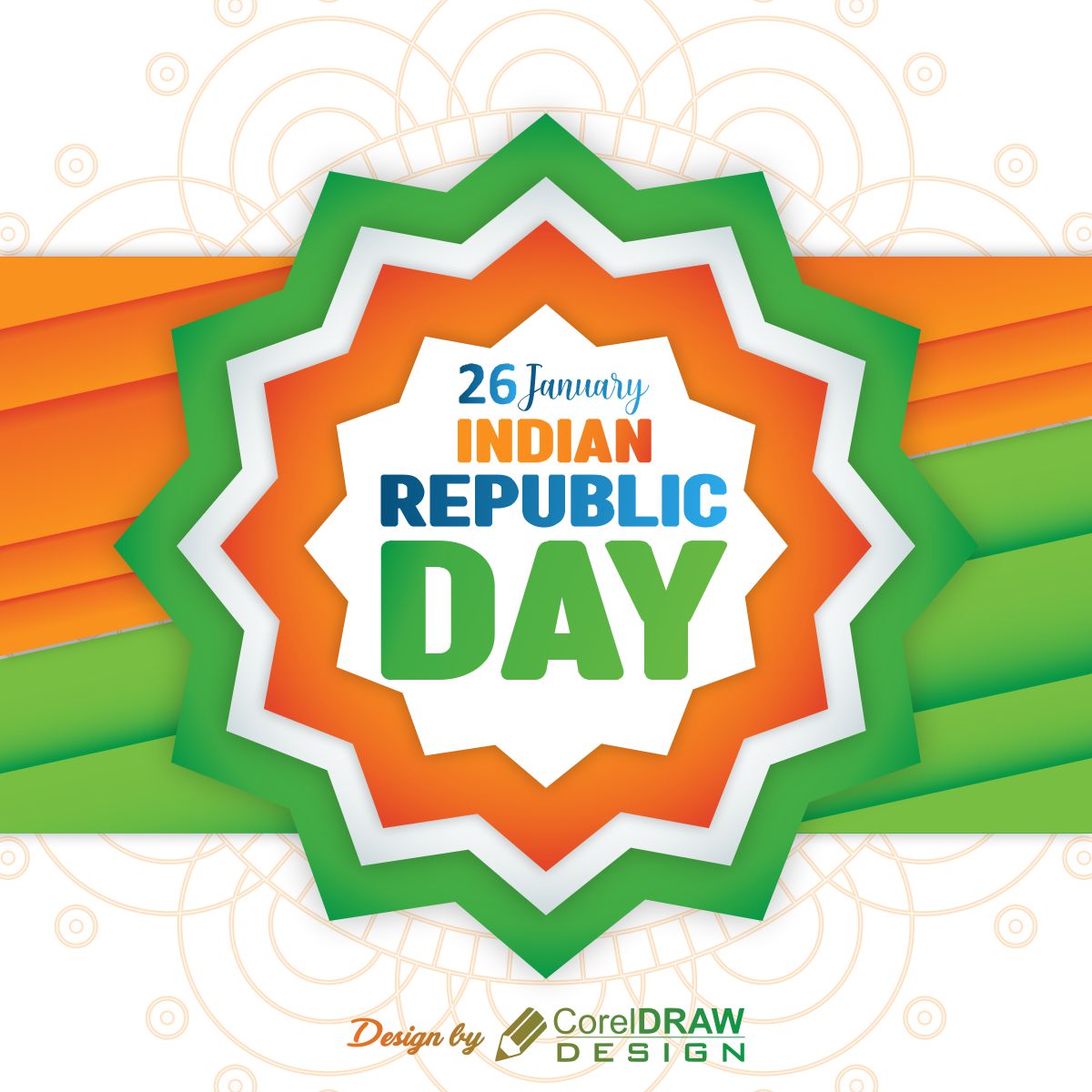 26 January Indian Republic Day poster design vector for free
