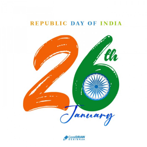 26 January Happy Republic Day Celebration Greeting Background Template Vector