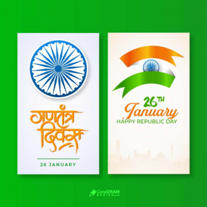 India republic Day Indian National Flag Tricolor social media story vector