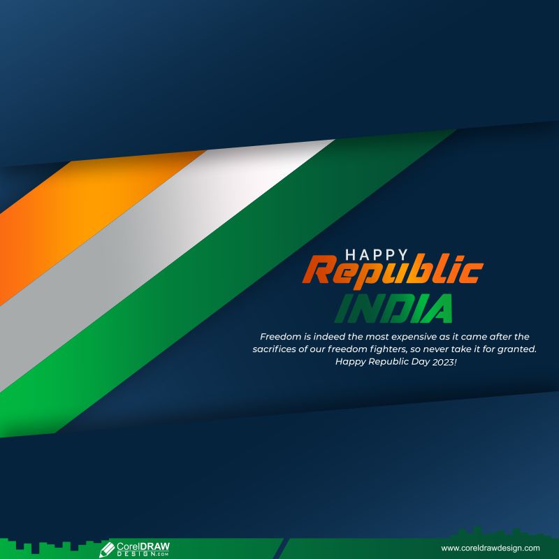 happy independence day tricolor flag CDR vector background
