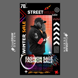 Street wear fashion premium  sale vector template design for free