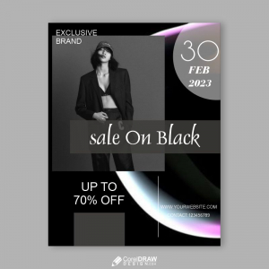 SALE ON BLACK FASHION TEMPLATE DESIGN FOR FREE