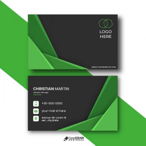 Minimal Geometric green corporate business card