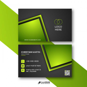 Corporate premium neon Green  business card vector template