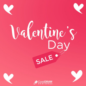 valentines day sale tag vector design for free with cdr file