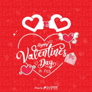 Happy Valentines LOVE background 2023download free cdr file