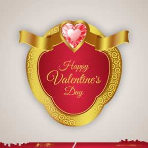 happy valentines day wishes CDR design vector