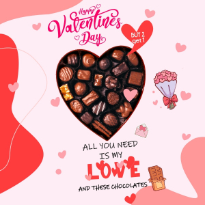 chocolate day and valentines day discount sale instagram or social media post template