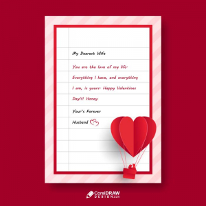 Abstract red royal Happy valentines day wishes letter card vector