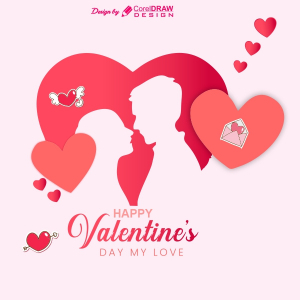 valentines day love card vector background vector design for free with cdr file